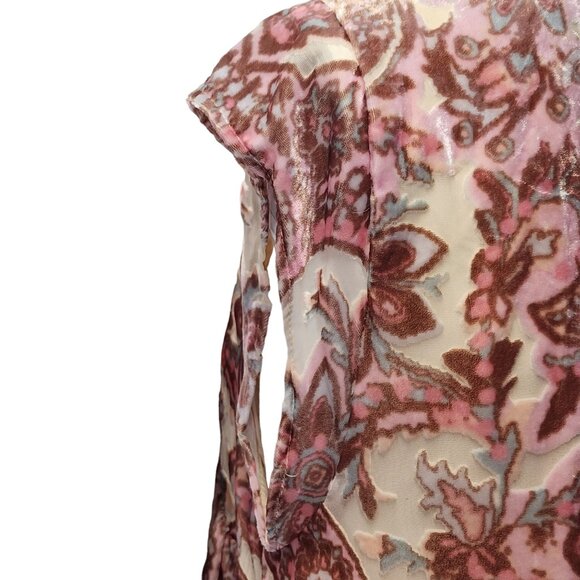 Free People Velvet Mini Dress In Petal Combo Size S NWT - Picture 12 of 16